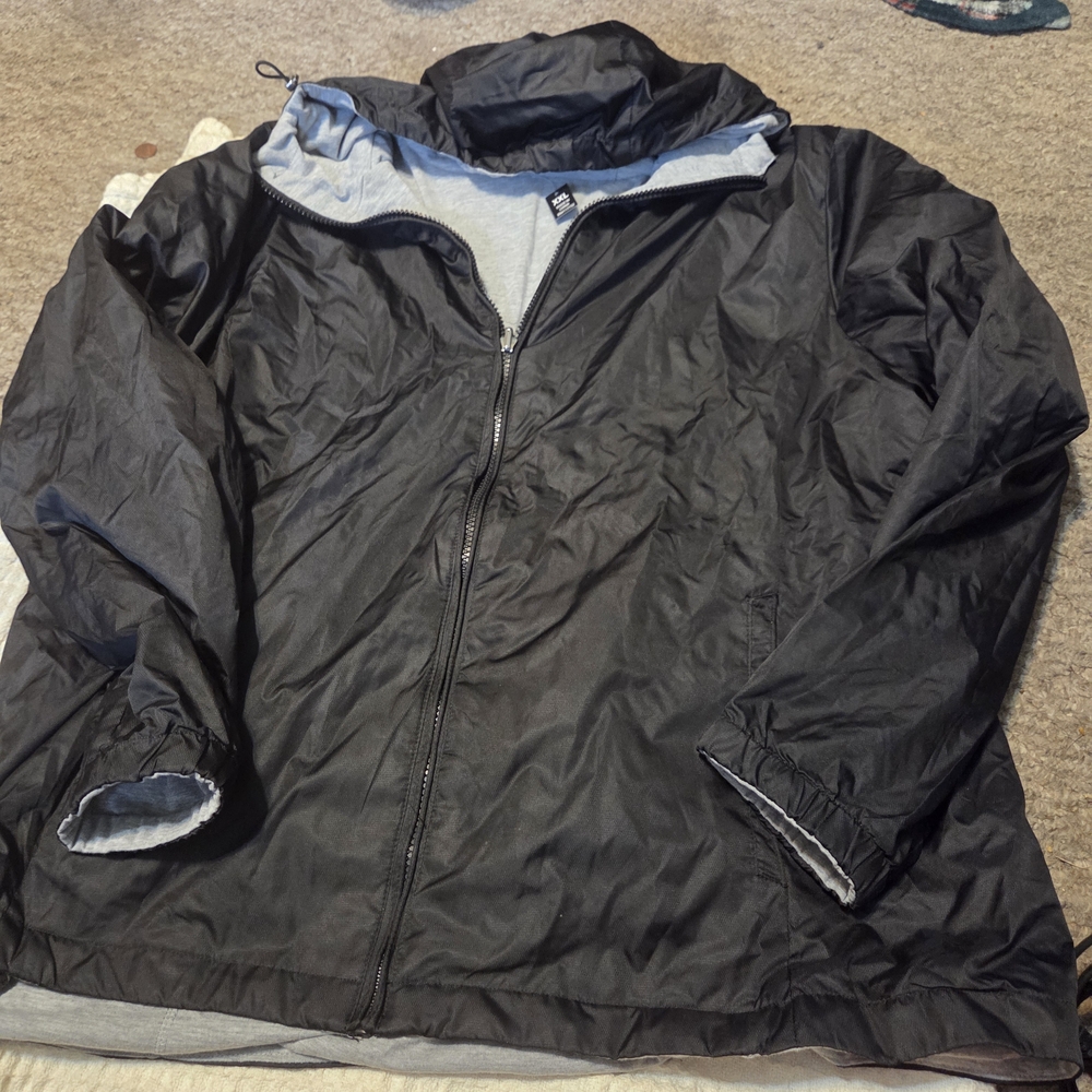 Men's Classic Black Windbreaker Jacket